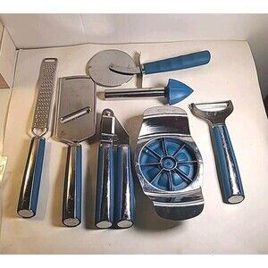 Wolfgang Puck  Ultimate Kitchen Tool Set  ( 7 Pieces ) Blue Stainless Steel